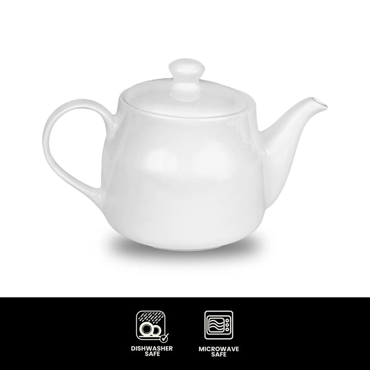 Furtino England Finesse 23.5oz/70cl White Round Porcelain Coffee Pot - HorecaStore