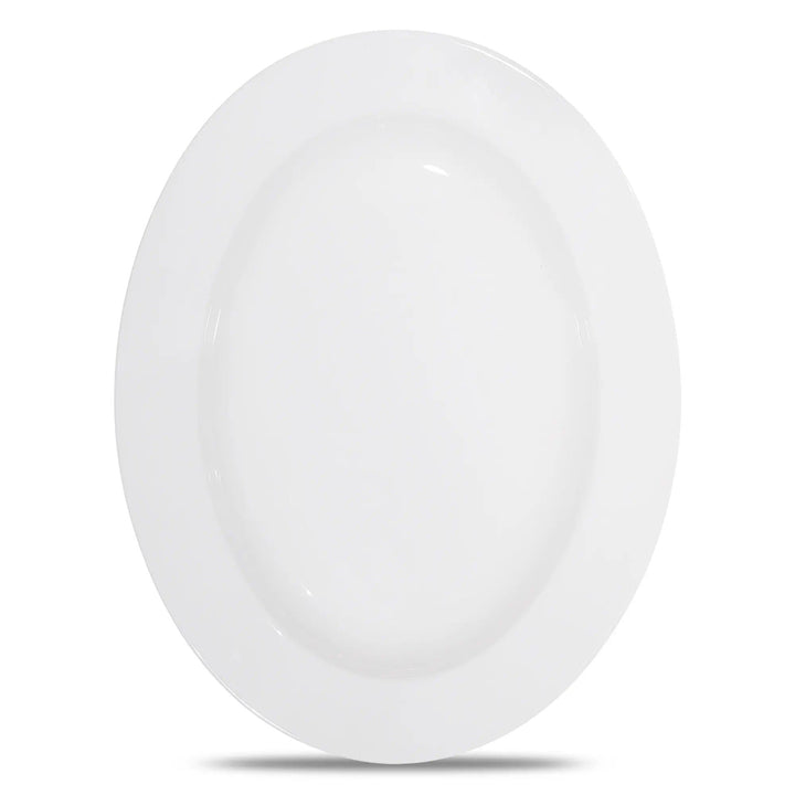 Furtino England Finesse 15"/36cm White Oval Porcelain Platter - HorecaStore