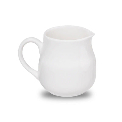 Furtino England Finesse 5oz/15cl White Round Porcelain Creamer - HorecaStore