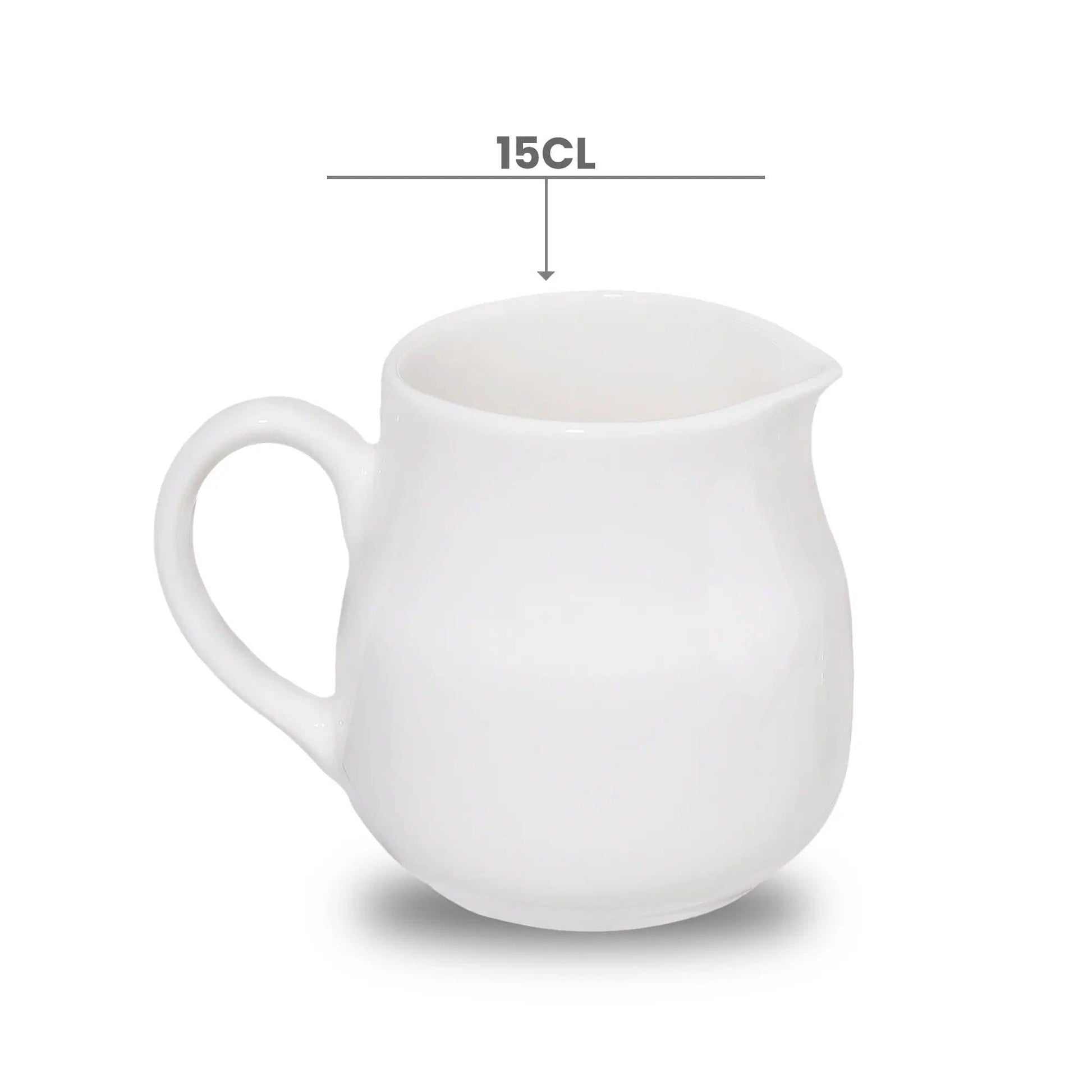 Furtino England Finesse 5oz/15cl White Round Porcelain Creamer - HorecaStore