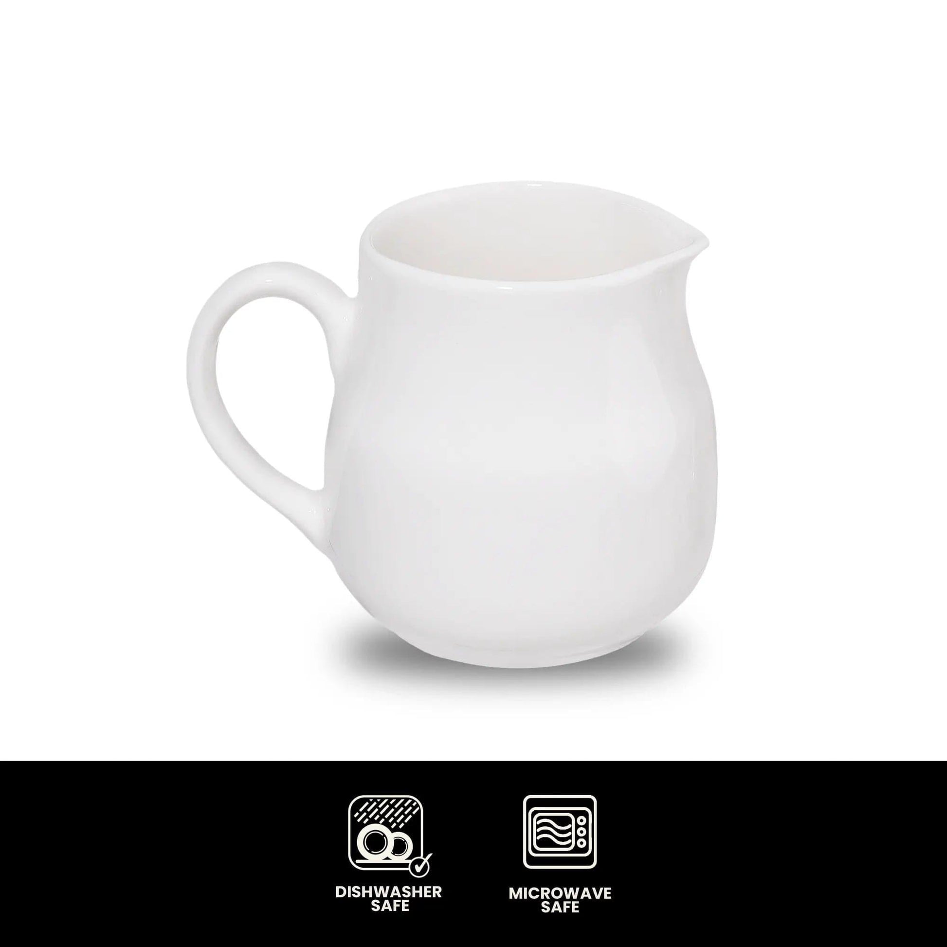 Furtino England Finesse 5oz/15cl White Round Porcelain Creamer - HorecaStore