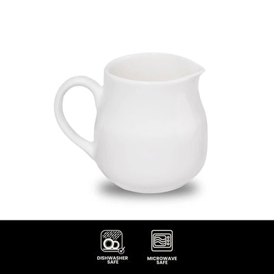 Furtino England Finesse 5oz/15cl White Round Porcelain Creamer - HorecaStore