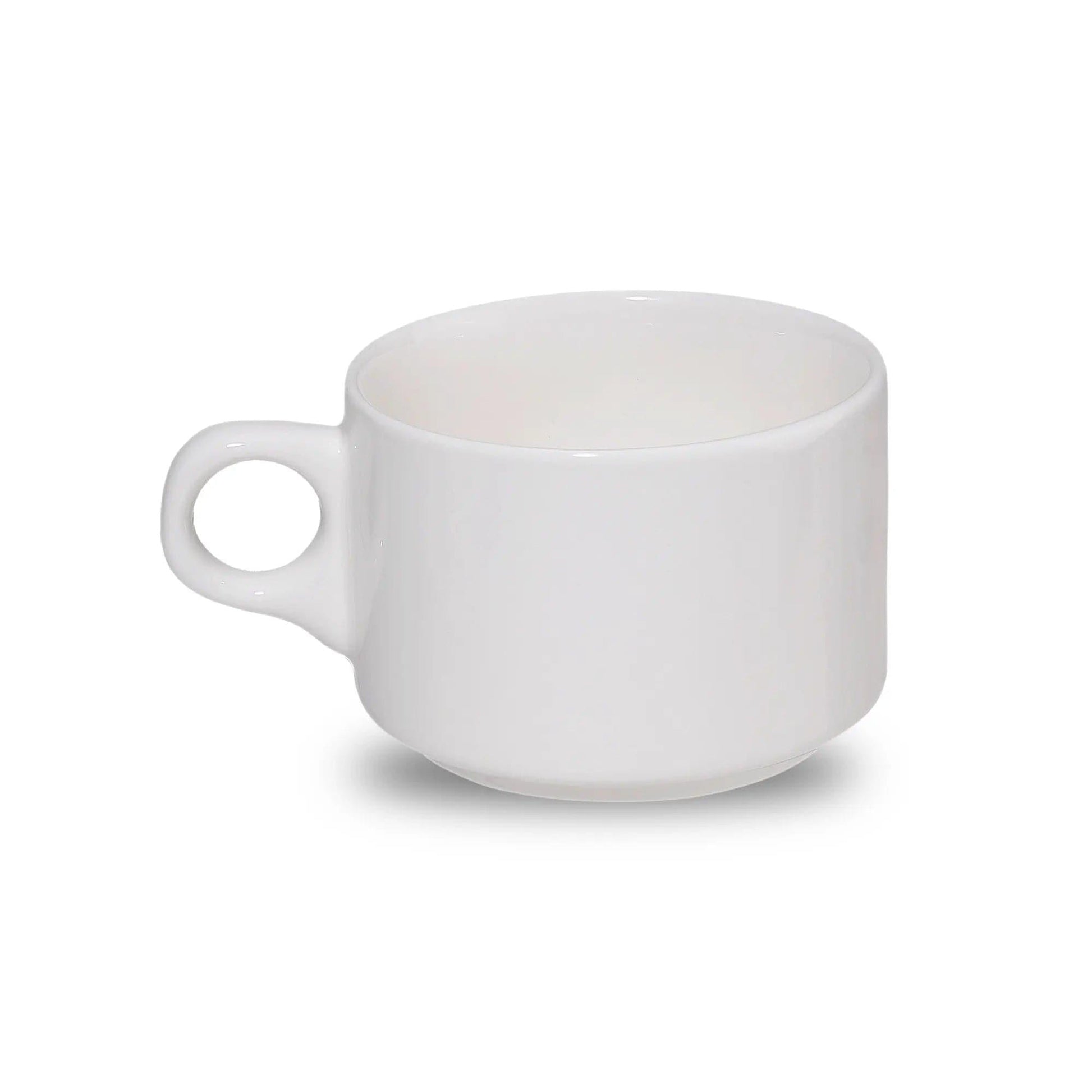 Furtino England Finesse 6.5oz/20cl White Round Porcelain Stackable Cup - HorecaStore