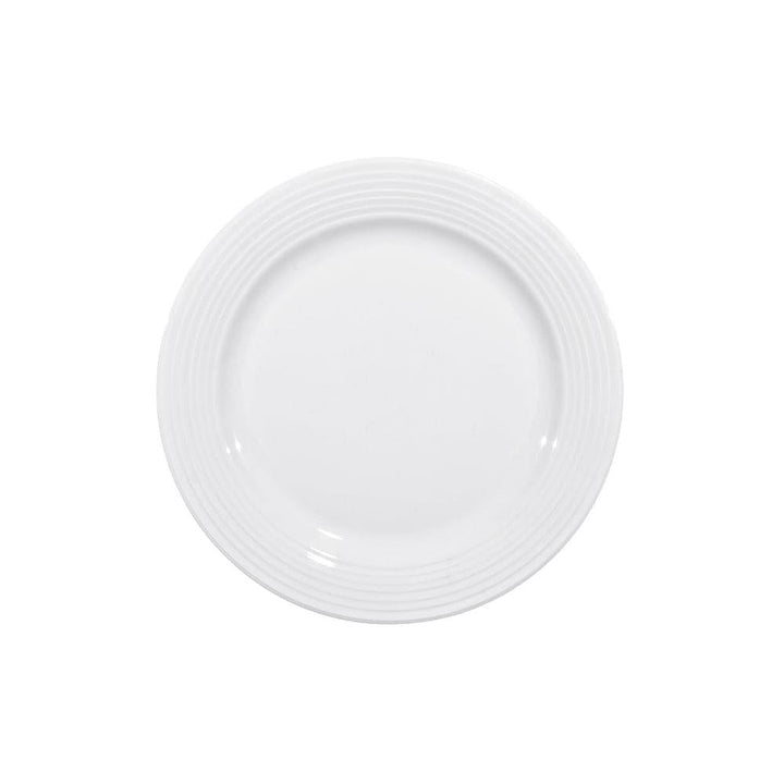 Furtino England Row 25.5cm/10" White Porcelain Flat Plate - HorecaStore