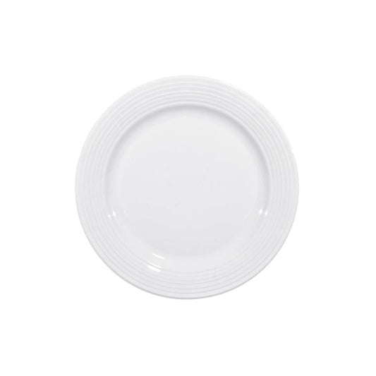 Furtino England Row 25.5cm/10" White Porcelain Flat Plate - HorecaStore