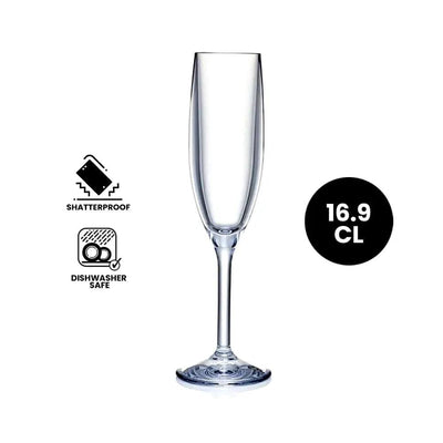 Furtino Polycarbonate Champagne Glass, 16.9 cl, Pack of 6 - HorecaStore