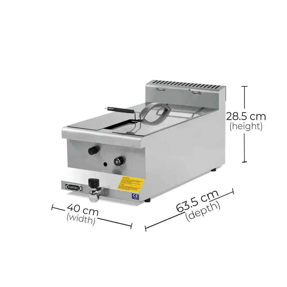 Empero EMP.6FG010 Gas Fryer, Capacity 10 Lt, Power: 4.34 kW, 40x63.5x28.5 cm - HorecaStore