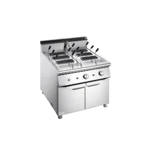 THS Gas Pasta Cooker With Cupboard  40 L + 40 L , L 80 x W 90 x H 85 cm, Stainless Steel Finish