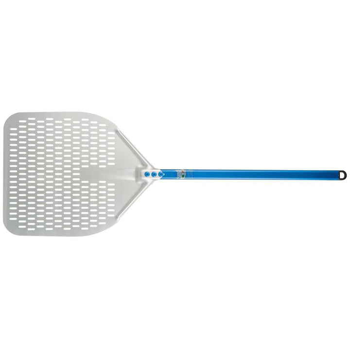 GI Metal A-37RF/120 Aluminium Rectangular 36 X 36 CM Perforated Pizza Peel With 120 CM Handle - HorecaStore