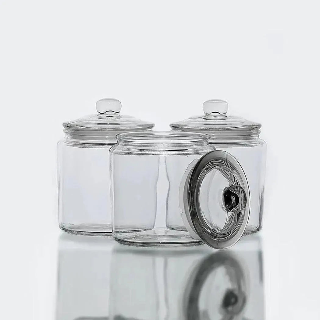 Glass Storage Container 0.9 L, BPA-Free, Non-toxic. Wide opening, Clear