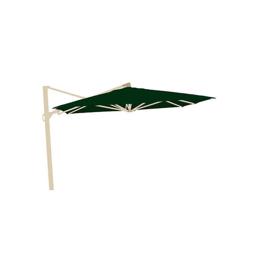 Gymkhana Barcelona Outdoor Side Pole Umbrella without Base, Wood Print/Dark Green, 400x300x267 cm