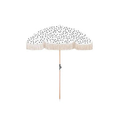 Gymkhana Boho Beach Outdoor Centre Pole Umbrella without Base, Black Dot, 200x257.8 cm