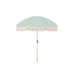 Gymkhana Boho Beach Outdoor Centre Pole Umbrella without Base, Sage Stripe, 200x257.8 cm