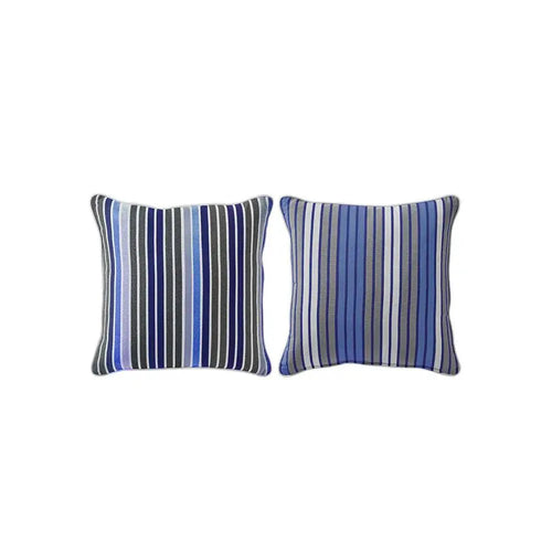 Gymkhana Stripes Outdoor Decorative Cushion, Navy/White, 45x45 cm