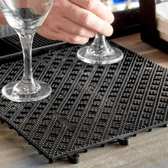 THS BAH1008 Black Silicone Interlock Bar Mat 31X31cm