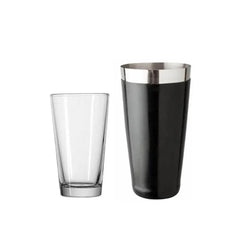 THS BAH1031 Vinyl Coated Boston bar Shaker with Weighted Base Plus Boston Shaker Glass 80cl/50cl, Set of 2