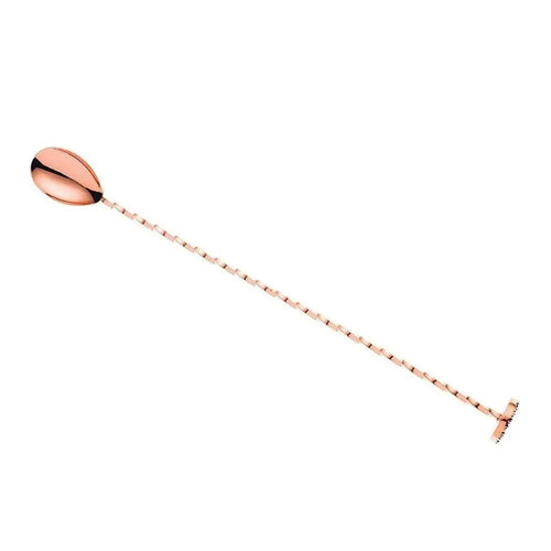 THS BAH1058 Copper Plated Bar Spoon With Muddler 11 Inches