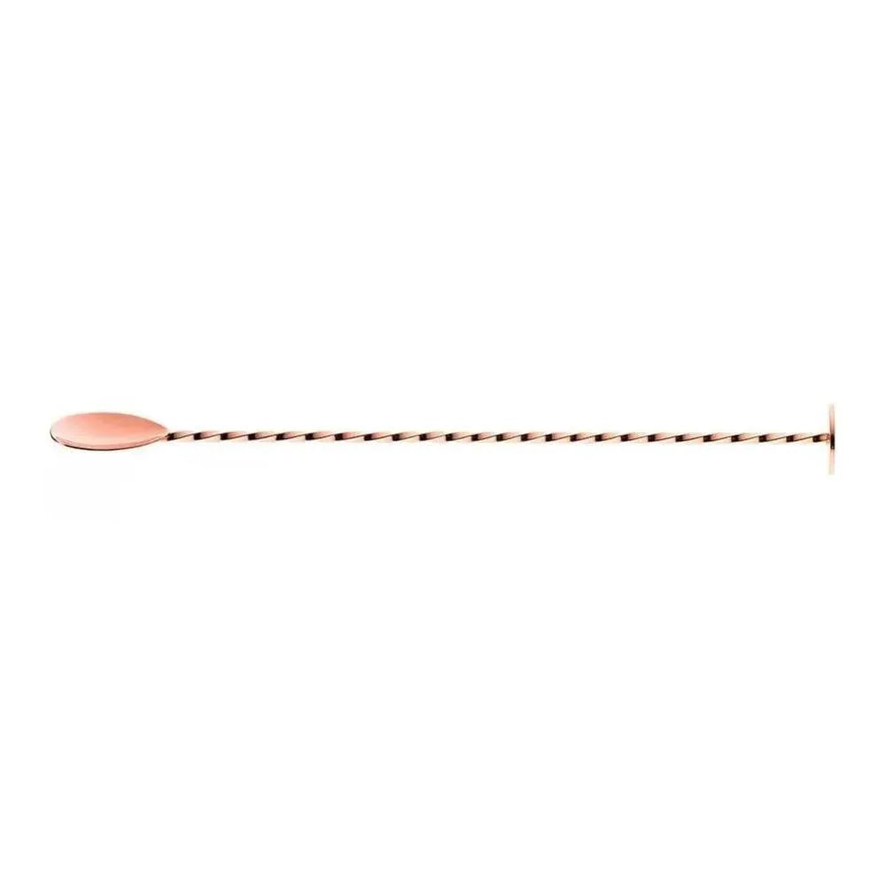 THS BAH1058 Copper Plated Bar Spoon With Muddler 11 Inches