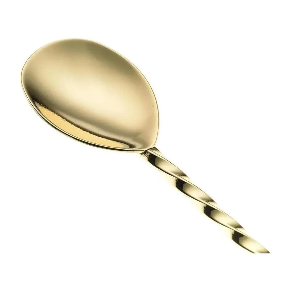 THS BAH1059 Gold Plated Bar Spoon With Muddler 11 Inches