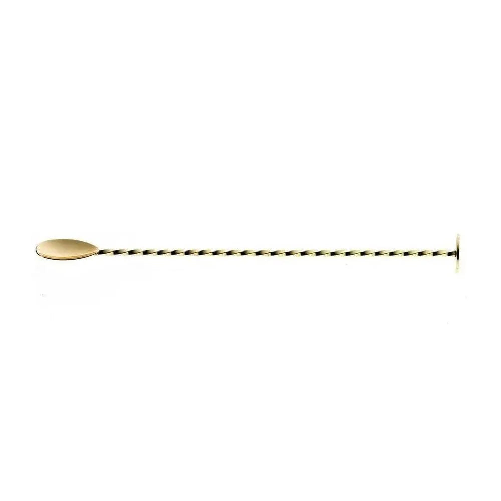 THS BAH1059 Gold Plated Bar Spoon With Muddler 11 Inches