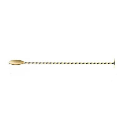 THS BAH1059 Gold Plated Bar Spoon With Muddler 11 Inches