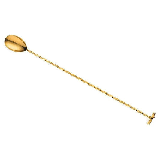 THS BAH1062 Gold Plated Bar Spoon With Muddler 16 Inches