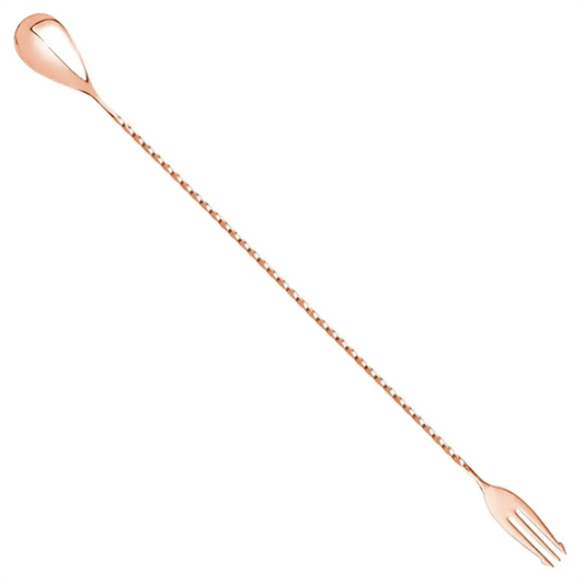 THS BAH1067 Copper Plated Bar Spoon With Trident 16 Inches - HorecaStore