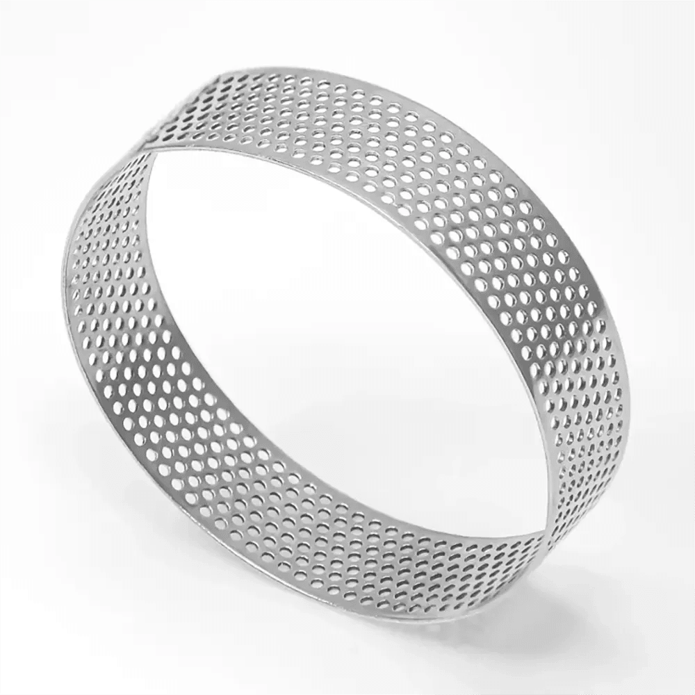 THS Stainless Steel Perforated Tart Round Ring Ø 10CM, H 2CM - HorecaStore