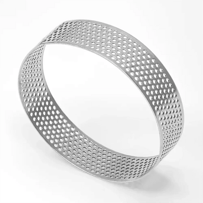 THS Stainless Steel Perforated Tart Round Ring Ø 10CM, H 2CM - HorecaStore