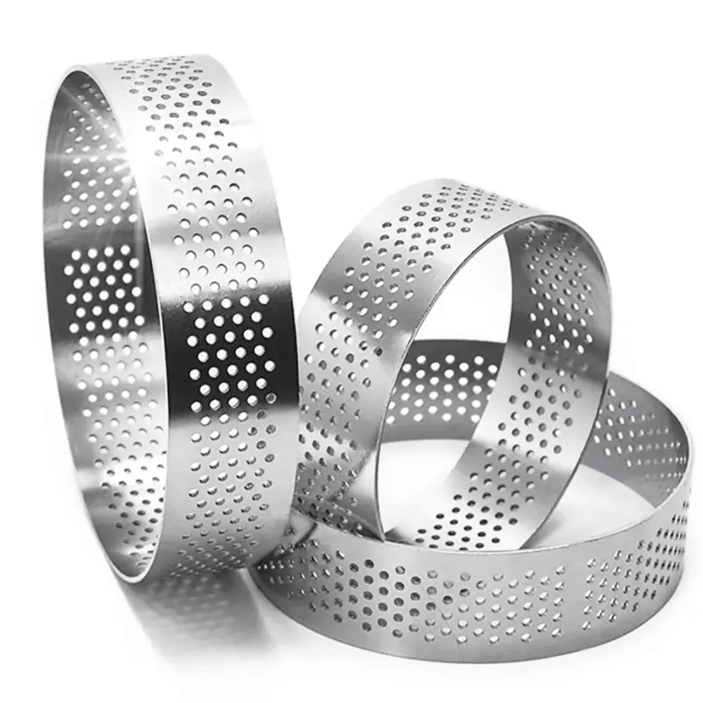 THS Stainless Steel Perforated Tart Round Ring Ø 10CM, H 2CM - HorecaStore