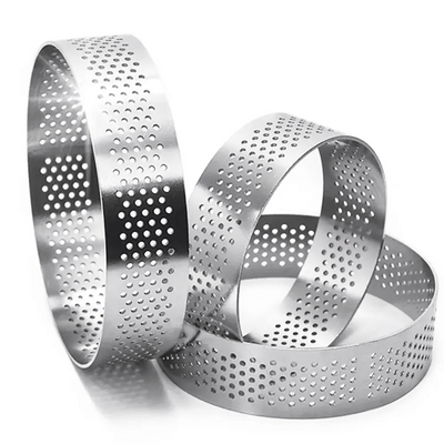 THS Stainless Steel Perforated Tart Round Ring Ø 20CM, H 2CM - HorecaStore