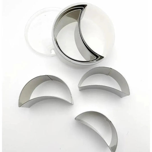 THS Stainless Steel Plane Crescent Pastry and Cookie Cutters Set Of 6Pcs, H 4.6CM Assorted Sizes