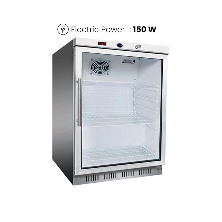 Forcar G-HR200G Single Display Bar Chiller With Glass Door 130 Liter 150W - HorecaStore