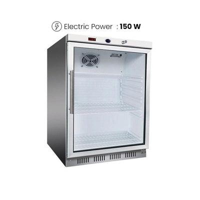 Forcar G-HR200G Single Display Bar Chiller With Glass Door 130 Liter 150W - HorecaStore