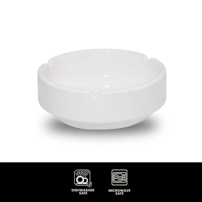 Furtino England Finesse White Round Porcelain Ashtray - HorecaStore