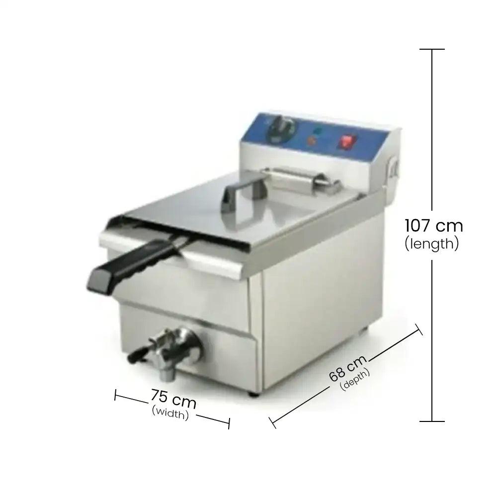 THS EF-131V Electric Deep Fryer, Oil Capacity 13 Liters 3.3 kW, 36 x 54.5 x 38.5 cm - HorecaStore