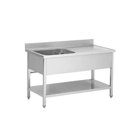 THS STR106BL1 Single Left Bowl Sink with Undershelf, 100 x 60 x 85cm