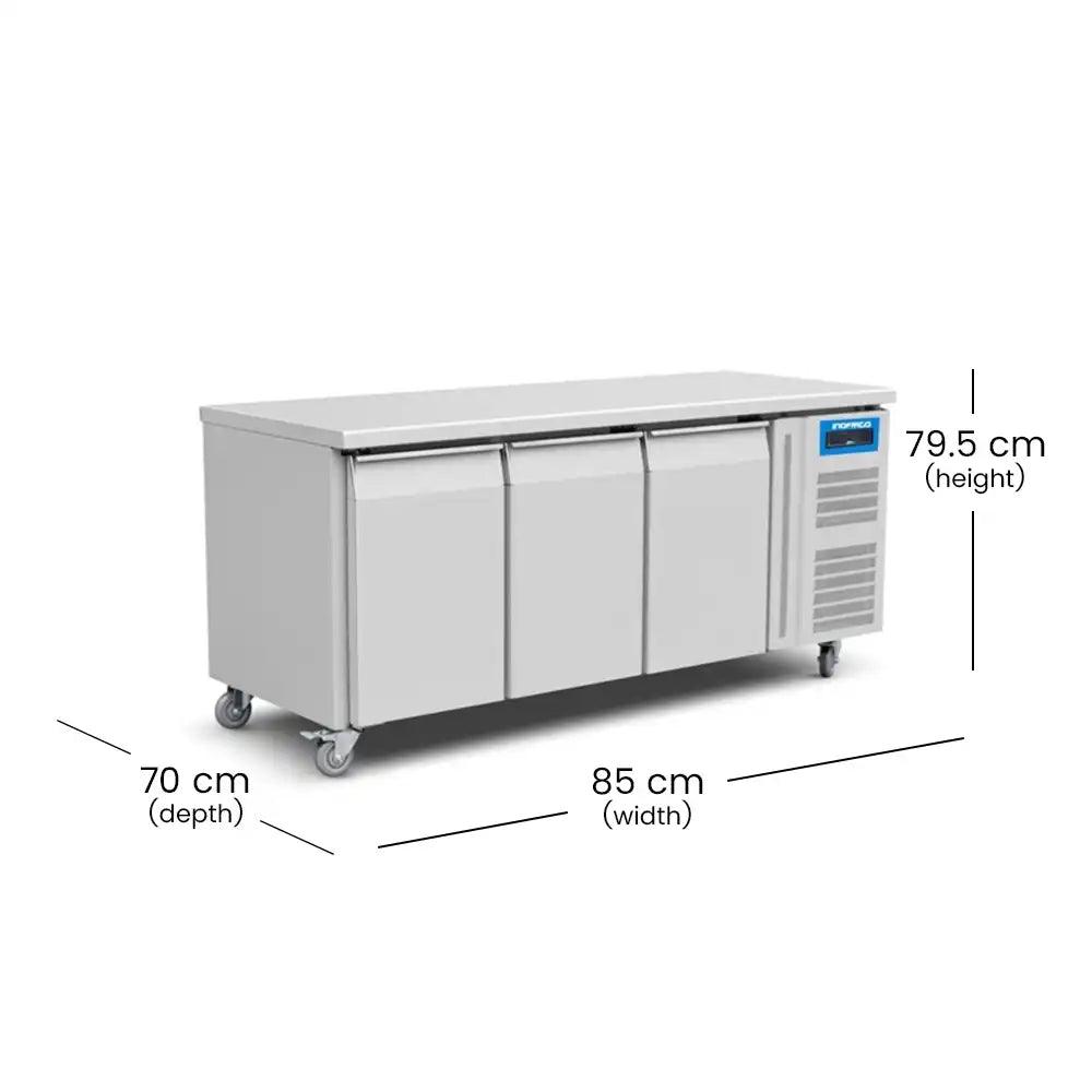 inofrigo gn3100tn stainless steel work top chiller 400 liters power 360w 79 5 x 70 x 85 cm