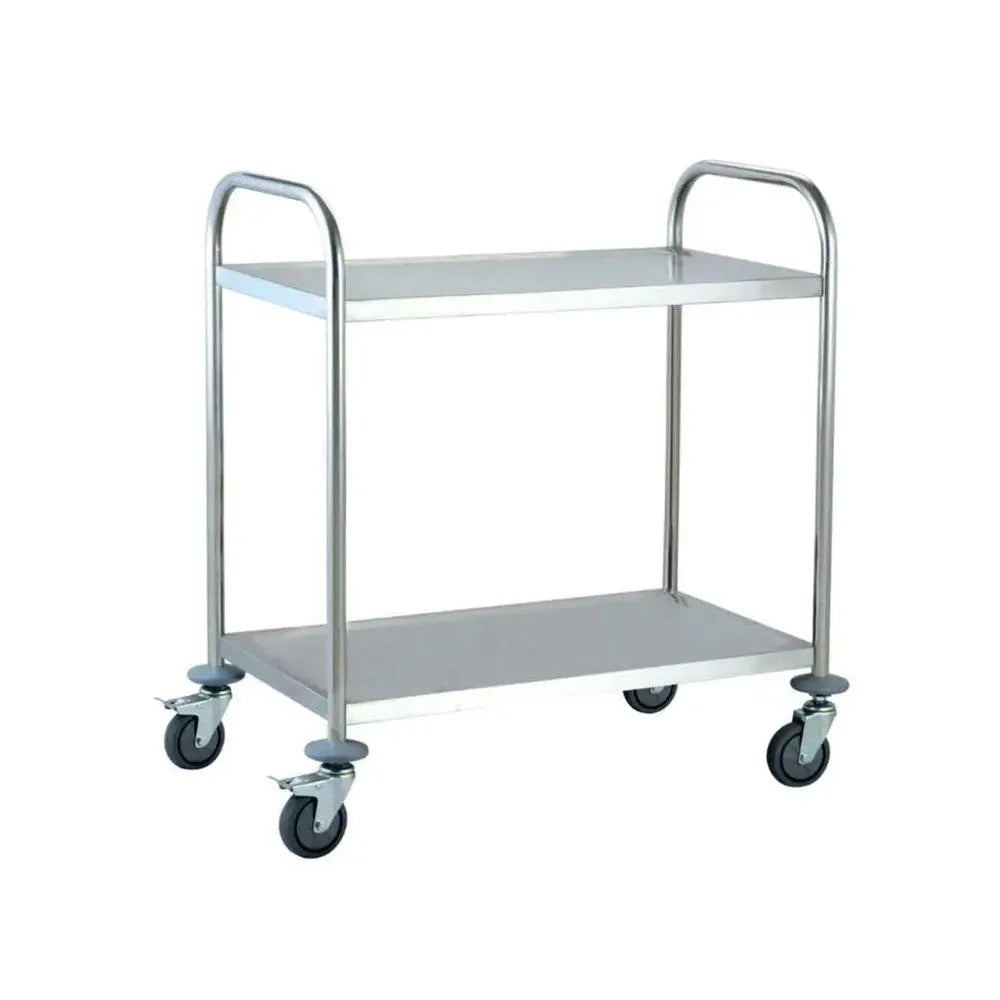 Jiwins Stainless Steel Serving Trolley Round Tube 2-Tier, 100 kg