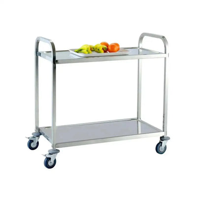 Jiwins Stainless Steel Serving Trolley Square Tube 2-Tier, 100 kg