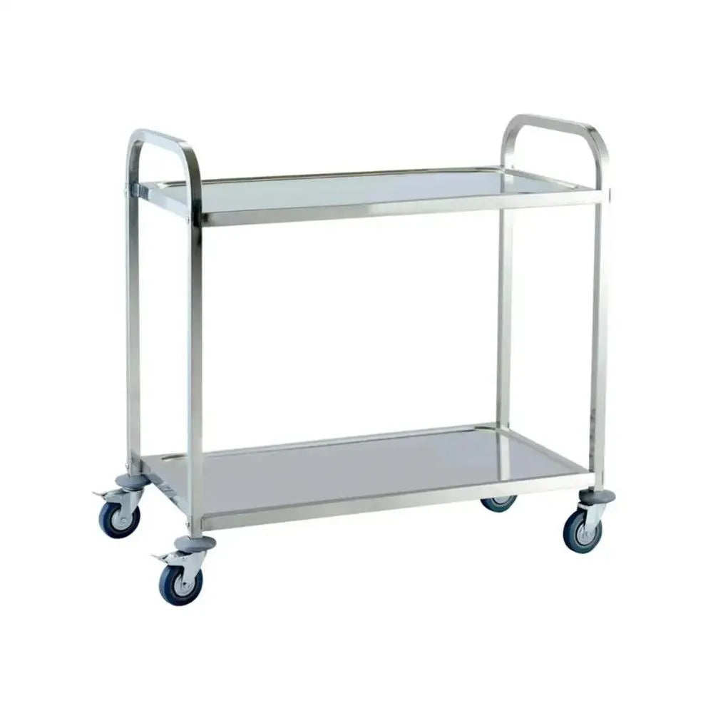 Jiwins Stainless Steel Serving Trolley Square Tube 2-Tier, 100 kg