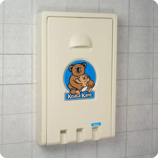 Koala Kare Classic Vertical Surface Mounted Baby Changing Station 22” W x 35½” H (559 mm x 902 mm) - Cream