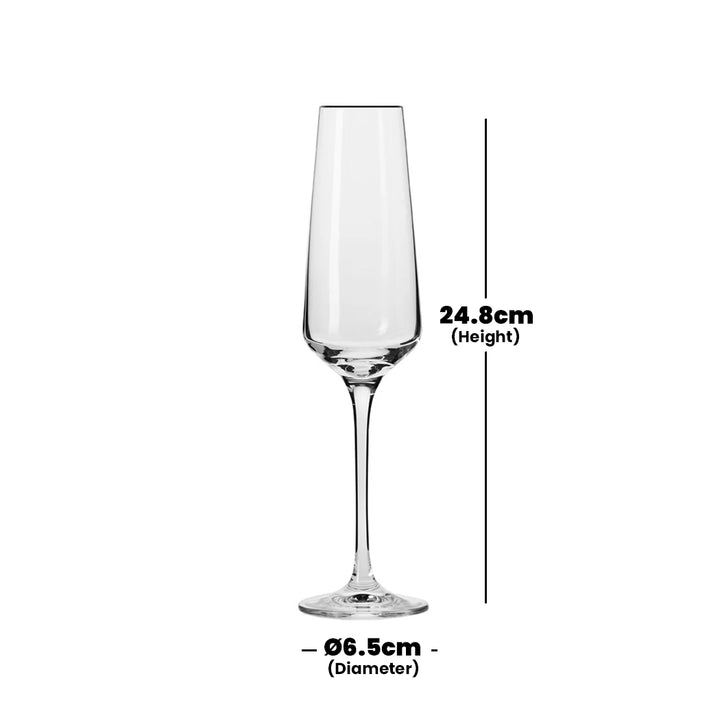 krosno avant garde champagne flute 180 ml set of 6