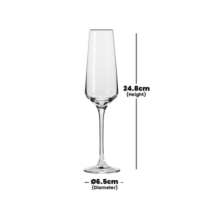 krosno avant garde champagne flute 180 ml set of 6