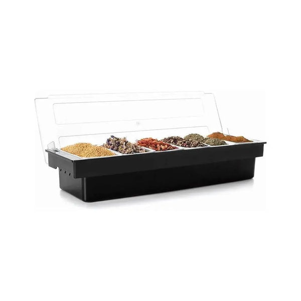 Lacor 61136 Polypropylene Spice Box 6 Comparments 50 x 16 x 9 cm, 450 ml