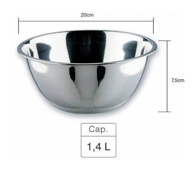 Lacor Spain 14019 Stainless Steel Conical Mixing Bowl 20 cm, 1.40 Liters