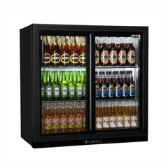 Lava Inox Two Sliding Door Bar Cooler Black, 220 L, 250 W, 92 x 51 x 90 cm