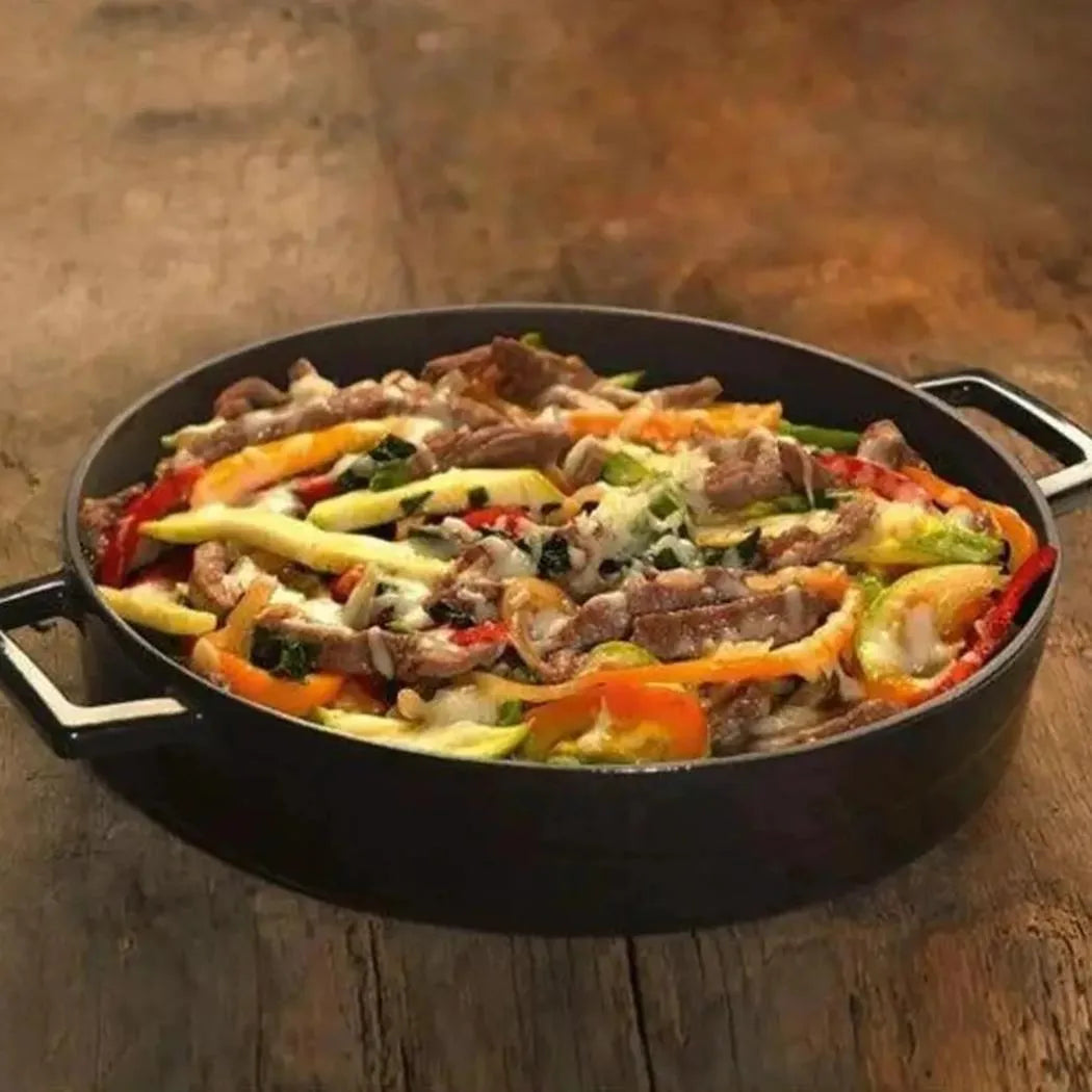 Lava Multipurpose Casserole, Round Ø 28  cm, 3.51 Litres, Enameled Cast Iron, Self Hanackleack, Color Black