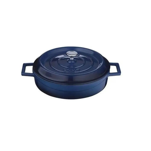 Lava Multipurpose Casserole, Round Ø 28  cm, 3.51 Litres, Enameled Cast Iron, Self Hanueleue, Color Blue