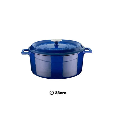 Lava Turkey Cast Iron Round Casserole 28 cm Blue